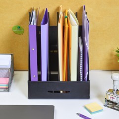 Лоток вертикальный для бумаг Attache сборный черный 5 отд.,240мм - фото 10