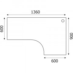 Стол SP Бюджет правый 2365 (402663) фр. орех 1360 - фото 2