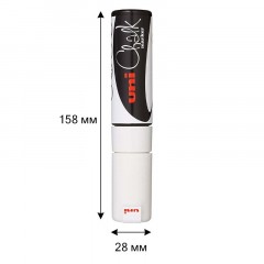 Маркер меловой UNI PWE-17K, белый, до 15 мм. Маркер меловой UNI PWE-17K, белый, до 15 мм. - фото 6