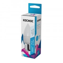 Лампа светодиодная Космос Экономик 7.5W E27 4500k бел.свеча Лампа светодиодная Космос Экономик 7.5W E27 4500k бел.свеча - фото 2