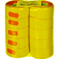 Этикет-лента 26х12 желт волна 1000шт/рул 10рул/уп - фото 3