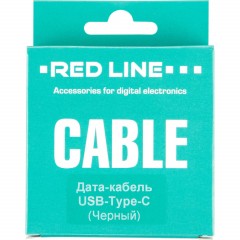 Кабель USB 2.0 - USB Type-C, М/М, 1 м, Red Line, чер, УТ000010553 - фото 2