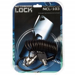Тросик с замком для ноутбуков, с ключом, спираль, Continent, чер, NCL-103 - фото 2