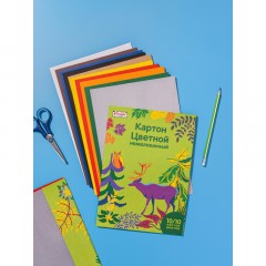 Картон цветной 10л, 10цв, А4, Комус Класс Живая природа, немелованный - фото 5