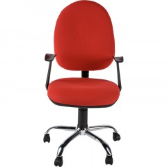 Кресло UP_EChair 223 PC ткань красная С02, хром Кресло UP_EChair 223 PC ткань красная С02, хром - фото 2