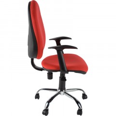 Кресло UP_EChair 223 PC ткань красная С02, хром Кресло UP_EChair 223 PC ткань красная С02, хром - фото 4