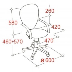 Кресло UP_EChair 223 PC ткань красная С02, хром Кресло UP_EChair 223 PC ткань красная С02, хром - фото 5