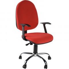 Кресло UP_EChair 223 PC ткань красная С02, хром Кресло UP_EChair 223 PC ткань красная С02, хром - фото 3