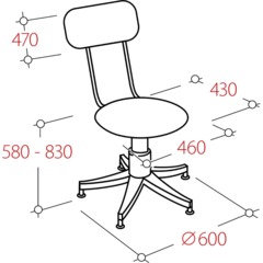 Кресло кассира UN_Regal gtsN3 Ring Base высокая база / ткань серая c38.x - фото 2