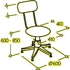 Кресло _табурет кассира UN_Solo gtsN3 ring base высокая база/кз чер v4 - фото 2
