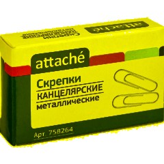 Скрепки Attache  металлические без. покрытия,28 мм, негофрирован.,100шт/уп - фото 2