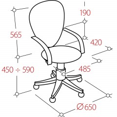 Кресло VB_EChair-225 PTW к/з черный, сетка оранжевая (TW38-3) - фото 6