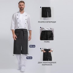 Фартук поварской универсальный черный - фото 5