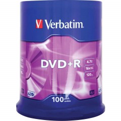 Носители информации DVD+R, 16x, Verbatim Azo Matt Silver, Cake/100, 43551 - фото 2