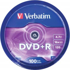 Носители информации DVD+R, 16x, Verbatim Azo Matt Silver, Cake/100, 43551 - фото 3