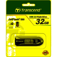 Флеш-память Transcend JetFlash 590, 32Gb, USB 2.0, ч/крас, TS32GJF590K - фото 4