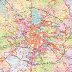 Карта настенная Москва и Московская область админ.1:280тыс.,1,43х1,02м Карта настенная Москва и Московская область админ.1:280тыс.,1,43х1,02м - фото 8