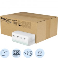 Полотенца бумажные д/дисп Veiro Prof Basic 1сл 250лx20пач/кор V-слож KV104 Полотенца бумажные д/дисп Veiro Prof Basic 1сл 250лx20пач/кор V-слож KV104 - фото 2