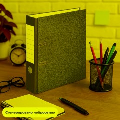 Папка-регистратор без мет.уг. 75мм,мрам ч/б,10шт,бум/бум,крам.к - фото 13