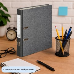 Папка-регистратор 50мм с мет.уг.мрамор ч/б, в уп.10шт,бум./бум - фото 12