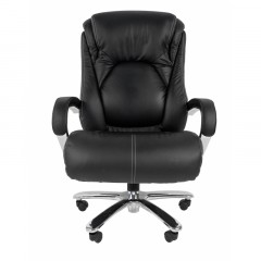 Кресло VT_CHAIRMAN 402 кожа черная, хром Кресло VT_CHAIRMAN 402 кожа черная, хром - фото 2