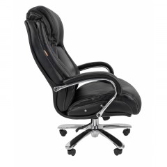 Кресло VT_CHAIRMAN 402 кожа черная, хром Кресло VT_CHAIRMAN 402 кожа черная, хром - фото 3