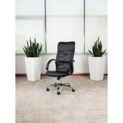 Кресло BN_Dt_EChair-575 TPU, кожзам черный, сетка черная - фото 2