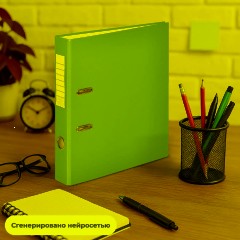 Папка-регистратор 50мм, 10шт/уп, cиний,ПБП1,карм.кор - фото 12