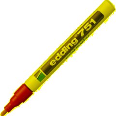 Маркер лаковый EDDING E-751/5 желтый, 1-2мм, мет. корп - фото 2