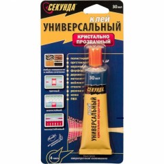 Клей универсальный СЕКУНДА 30мл, прозрачный (403-108) Клей универсальный СЕКУНДА 30мл, прозрачный (403-108) - фото 2