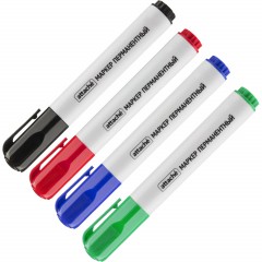 Набор маркеров перманентных ATTACHE 1,5-3мм. набор 4цв скошенный наконечник - фото 2