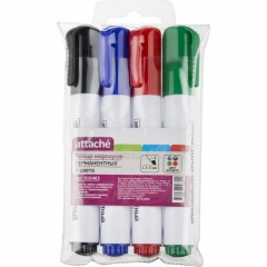 Набор маркеров перманентных ATTACHE 1,5-3мм. набор 4цв скошенный наконечник - фото 3