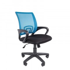 Кресло VT_EChair-304 ТС Net ткань черн/сетка голубой, пластик Кресло VT_EChair-304 ТС Net ткань черн/сетка голубой, пластик - фото 2