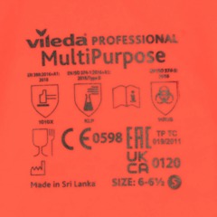 Перчатки резиновые Vileda Profes латекс красный рL 100751/174345,ПС - фото 4