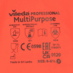 Перчатки резиновые Vileda Profes латекс красный рS 100749/174341,ПС - фото 4