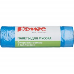 Мешки для мусора ПНД 120л 14мкм 10шт/рул синие 70х80см Luscan Bio с зав - фото 5