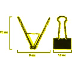 Зажимы для бумаг 15мм 12шт/уп, в карт,кор, цвет черный - фото 9