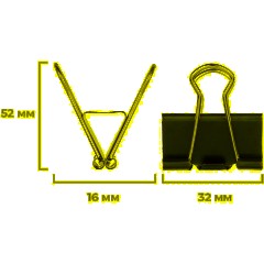 Зажимы для бумаг 32мм 12шт/уп, в карт,кор, цвет черный - фото 7
