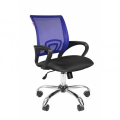 Кресло VT_EChair-304 TC Net ткань черн/сетка синий, хром Кресло VT_EChair-304 TC Net ткань черн/сетка синий, хром - фото 2