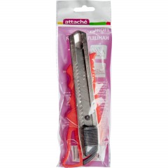 Нож канцелярский 18мм Attache с фиксатором и металлическими направляющими Нож канцелярский 18мм Attache с фиксатором и металлическими направляющими - фото 3