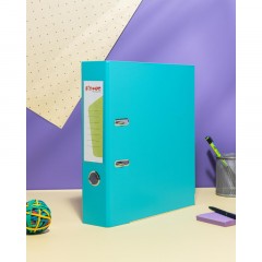 Папка-регистратор Комус Экономи 75мм бирюзовый тиффани,ПБП1,карм.кор,мет.уг - фото 10