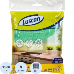 Салфетки хозяйственные Luscan универсальн микрофибра 180г 30х30см 4шт/уп