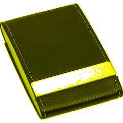 Визитница металлическая двухсторонняя (отд.искусств. кожа, 63х96 мм) 80105