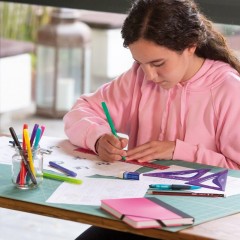 Milan Набор чертежный большой Flex & resistant цвет розовый - фото 8