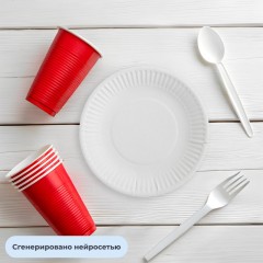 Тарелка одноразовая бум.,d170 мм,бел,(КОМУС)/Выбор Есть,100шт./уп.10уп./кор - фото 5
