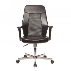 Кресло VB_EChair-225 DSL PTW к/з черный, сетка черная, хром Кресло VB_EChair-225 DSL PTW к/з черный, сетка черная, хром - фото 2