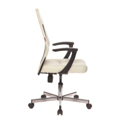 Кресло VB_EChair-225 DSL PTW к/з бежевый OR-10/сетка черная TW, хром - фото 5