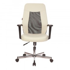 Кресло VB_EChair-225 DSL PTW к/з бежевый OR-10/сетка черная TW, хром Кресло VB_EChair-225 DSL PTW к/з бежевый OR-10/сетка черная TW, хром - фото 2