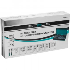 Набор головок торцевых с трещоткой Stels. 1/4. 26 предметов (13574) - фото 3