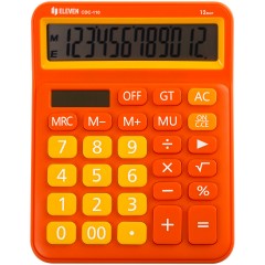 Калькулятор настольный Eleven CDC-110-OR, 12 разрядов, двойное питание, 125*160*28мм, оранжевый Калькулятор настольный Eleven CDC-110-OR, 12 разрядов, двойное питание, 125*160*28мм, оранжевый - фото 2